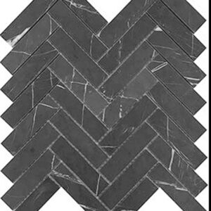 Pietra Grey Honed Marble Herringbone Mosaic