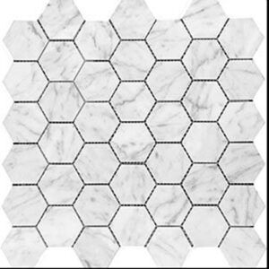 Carrara Honed Marble Hex Mosaic