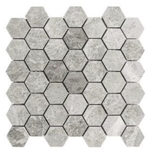Silver Grey Honed Marble Hex Mosaic