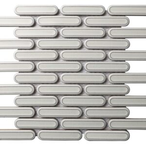 Cream Gloss Ridge Mini Batons Porcelain Mosaic Tile