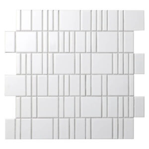 White Gloss Mixed Size Mosaic