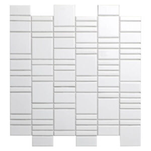 White Matt Mixed Size Mosaic
