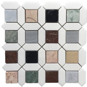 Mixed Marble Honed Marble Mosaic
