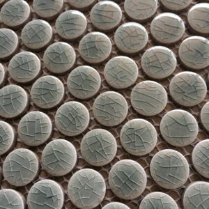 Sage Green Crackle Gloss Penny Round