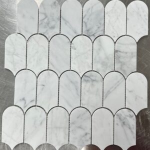 Carrara Honed Extended Fishscale Mosaic