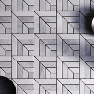Carrara & Thassos Ponti Honed Marble Mosaic