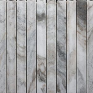 Bianco Oro Concave Kit Kat Honed Marble Mosaic