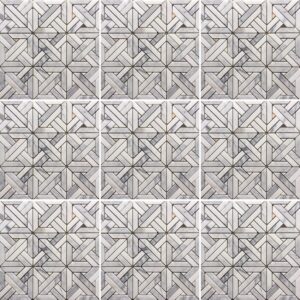 Carrara & Calacatta Honed Mini Parquet Marble Mosaic