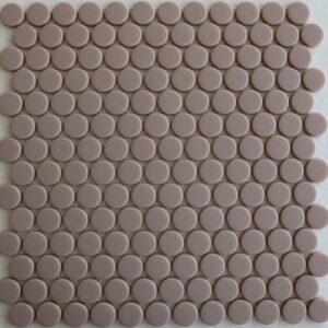 Beige Matt Glass Pennyround Mosaic