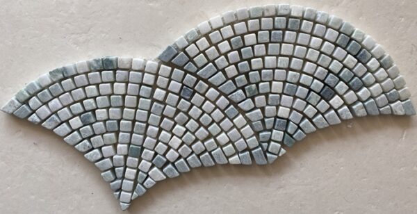 Ming Green Tumbled Marble Fan Mosaic Tile