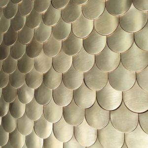 Gold Look Metal Fishscale Mosaic