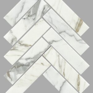Calacatta Gold White Honed Herringbone Geolux