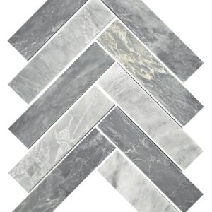 Carrara Grey Honed Marble Herringbone Geolux