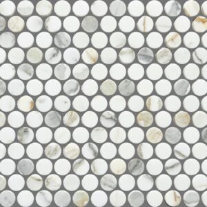 Calacatta Gold Honed Marble Pennyround Geolux