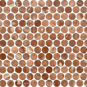 Rojo Alicante Honed Marble Pennyround Geolux