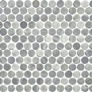 Carrara Grey Honed Marble Pennyround Geolux