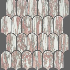 Norweigian Pink Honed Marble Feather Geolux