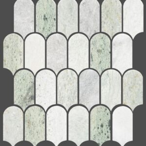 Ming Green Honed Marble Feather Geolux