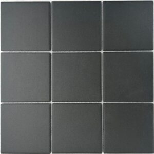 Charcoal Square 97mm Vitrified Mosaic