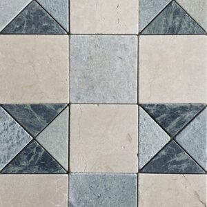 Crema Marfil/ Ming Green/ Indian Green Tumbled Marble