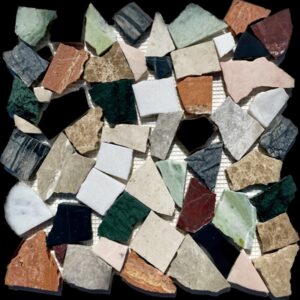 Mixed Broken Honed Marble Palladiano Romansque Mosaic