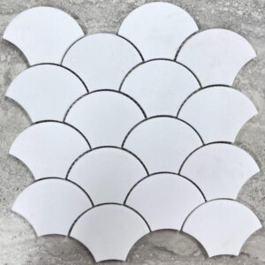 Thassos White Honed Marble Shell Mosaics