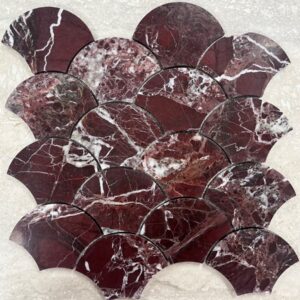 Red Honed Marble Shell Mosaics