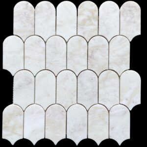 Light Viola Oro Honed Marble Extended Fishscale Mosaic