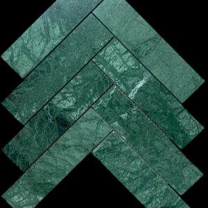 Taj Green Honed Herringbone Mosaic
