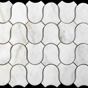 Bianco Oro Light Honed Marble Onda Mosaic