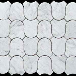Carrara C Honed Marble Onda Mosaic