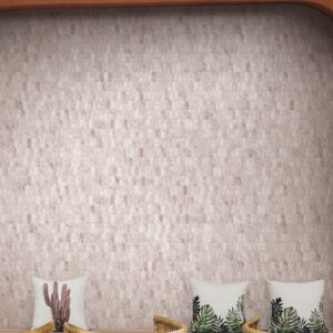 Rossa Crema Look Mix Recycled Glass Feather Mosaic