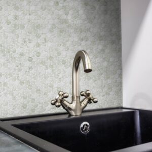 Ming Green Look Mix Recycled Glass Pennyround Mosaic
