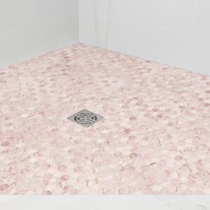 Rossa Crema Look Mix Recycled Glass Pennyround Mosaic