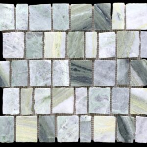 Amazonia Green Honed Artisan Cut Marble Mosaic