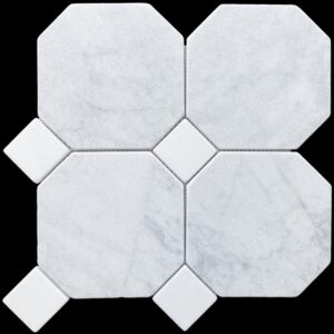 Carrara C Oct & Thassos Dot Tumbled Marble Mos