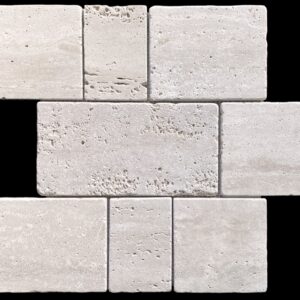 Cream Traverine Tumbled Marble Mosaic