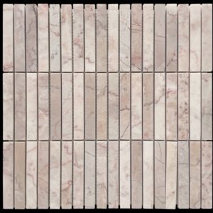 Light Rosado Stack Bond Honed Marble Finger Mosaic Tile