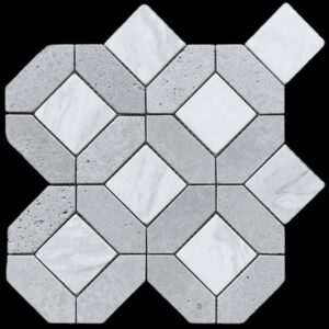 Gris Travertine & Volakas Tunis Xl Tumbled Marble