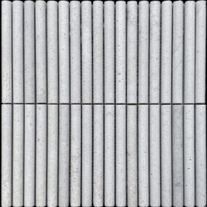 Grey Travertine Honed Marble Mini Flute Mosaic