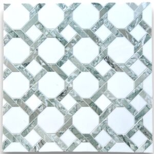 Thassos Octagon & Verdi Antigua Honed Marble