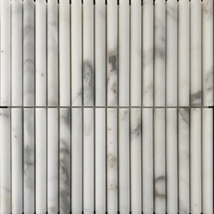 Calacatta Gold Honed Marble Mini Flute Mosaic