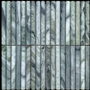 Amazonia Green Honed Marble Mini Flute Mosaic