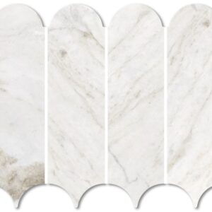 Raw Silk Feather Honed Marble Mosaic