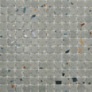 Balinese Green Grey Background 25 Terrazzo Glass Mosaic Dm