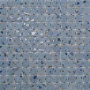 Sea Blue Background 25 Terrazzo Safe Glass Mosaic Dm