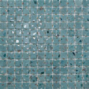 Teal Green Background 25 Terrazzo Safe Glass Mosaic Dm