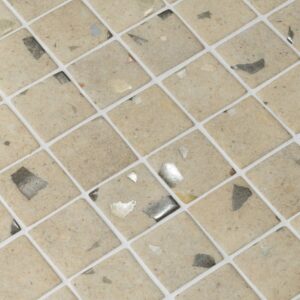 Clay Beige Background 50 Terrazzo Safe Glass Mosaic Dm