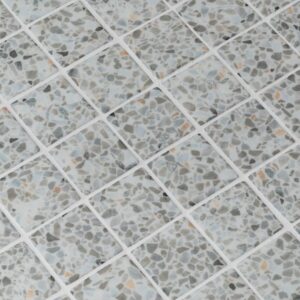 Gravel Light Grey Background 50 Terrazzo Glass Mosaic Dm