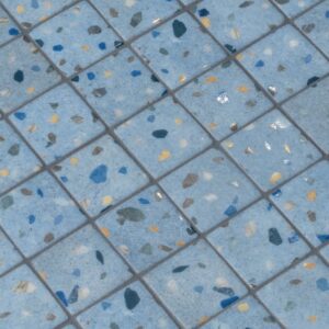 Sea Blue Background 50 Terrazzo Safe Glass Mosaic Dm